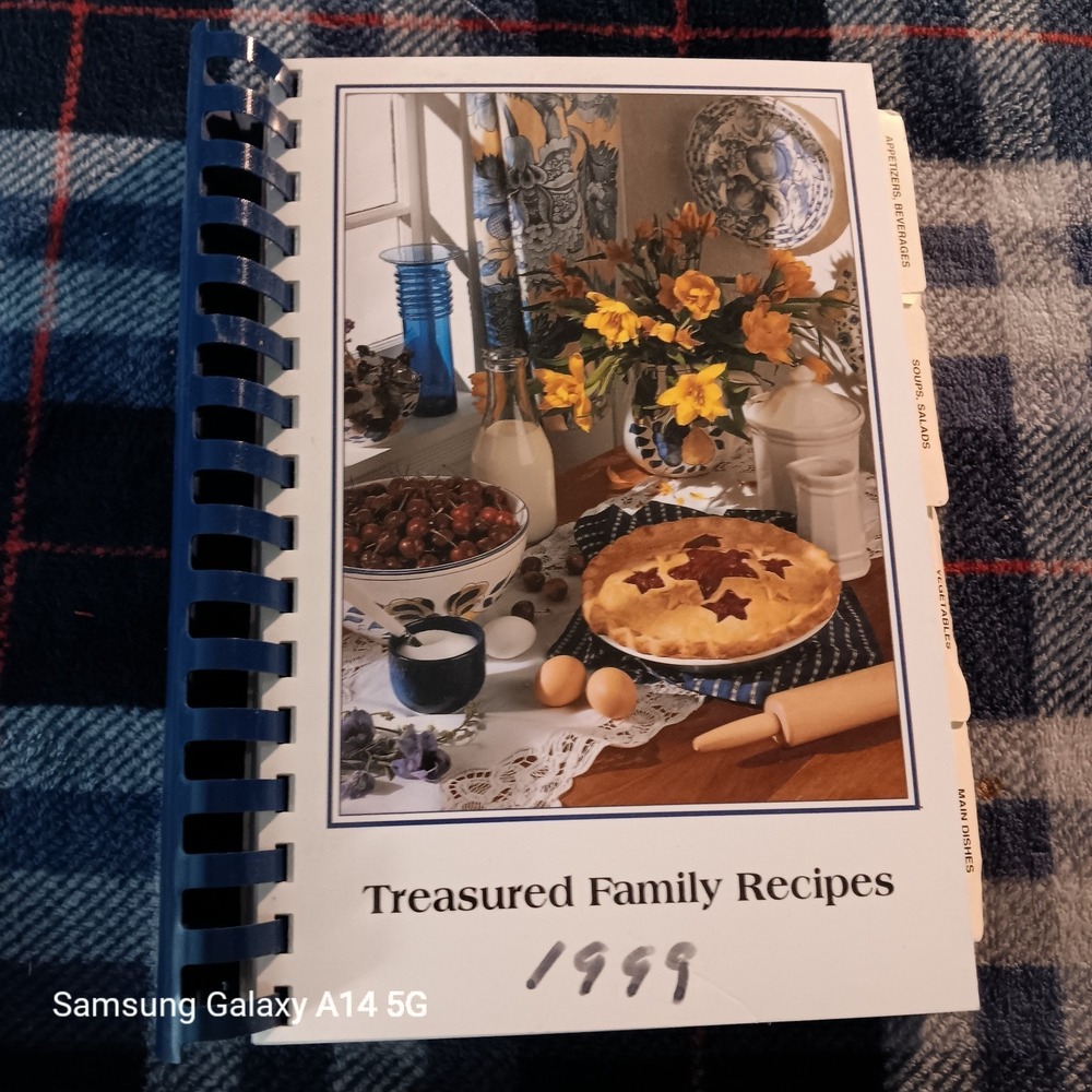 TREASURED FAMILY RECIPES Cookbook Roberta Mazza 1999 Spiral American Vintage